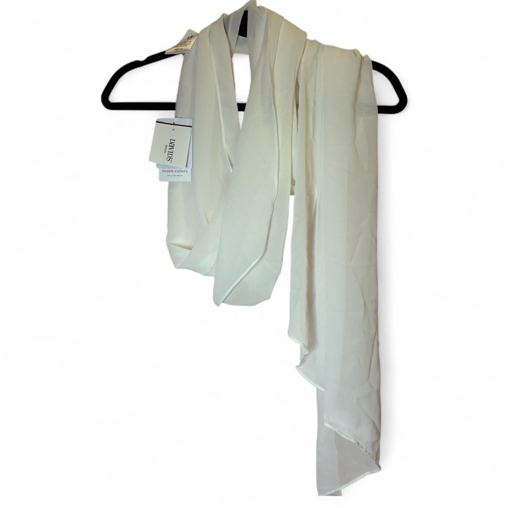 NWT David's Bridal Ivory Chiffon Wrap Scarf
